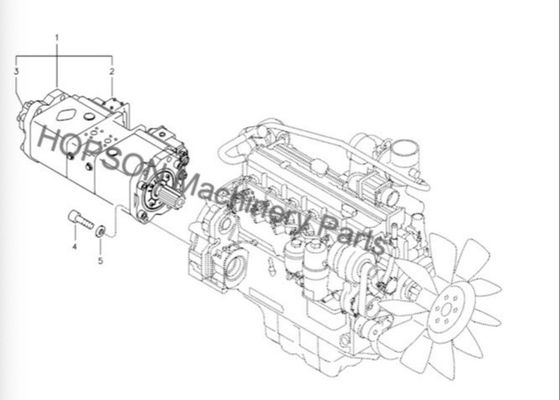 Bơm thủy lực Máy xúc Doosan K5V80DTP 14531859 ​​cho DX150 Red